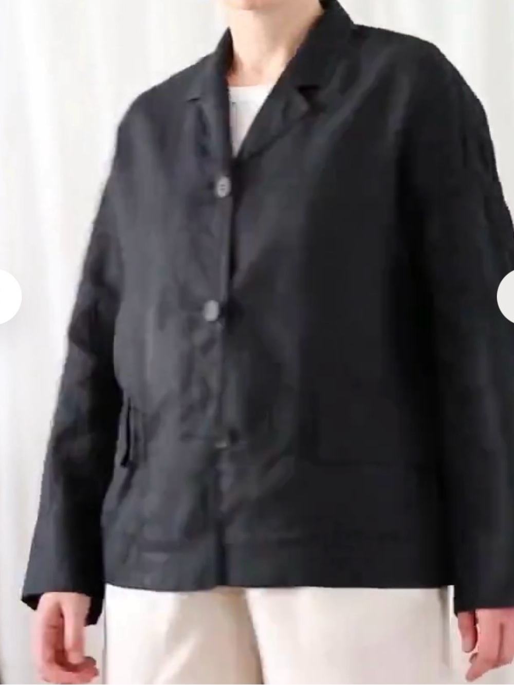 ASPESI Black 100% Linen Jacket Size 38 Made in Italy Minimalist Luxury